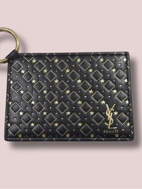 YSL Beauté Holiday Mirror Keyring Black Gold VIP Beauty Accessory NEW